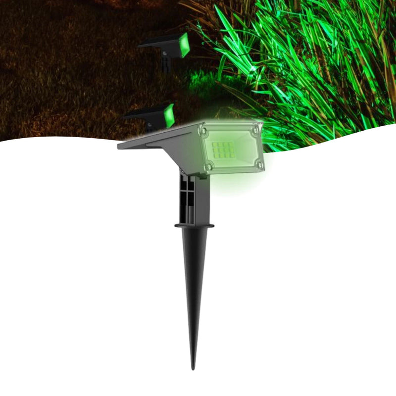 Luminária LED Spot Solar Verde Espeto Jardim 10 Lúmens